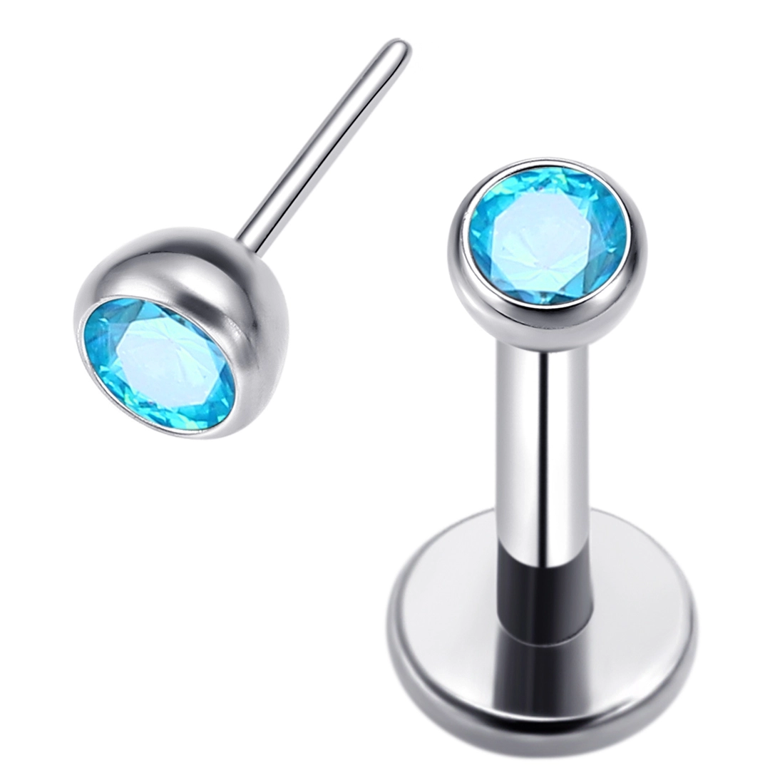 Eternal Metal Astm F136 Titanium Top With Multiple Color Zircon Threadless Labret Piercing Jewelry1 1