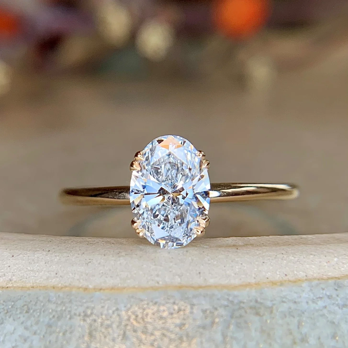 Provence 0.5ct 1ct 1.5ct 2ct Oval Cut Lab Grown Diamond Rings D-vs1 Diamond Solitaire Engagement Ring Double Claws 1