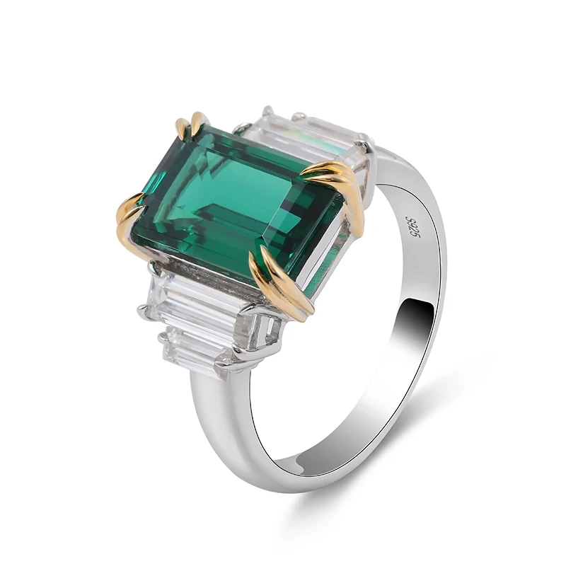 New Arrival High Quality 10k/14k/18k Emerald Ring Jewelry Ring With Synthetic Emerald Style Cut Dhl Women 1