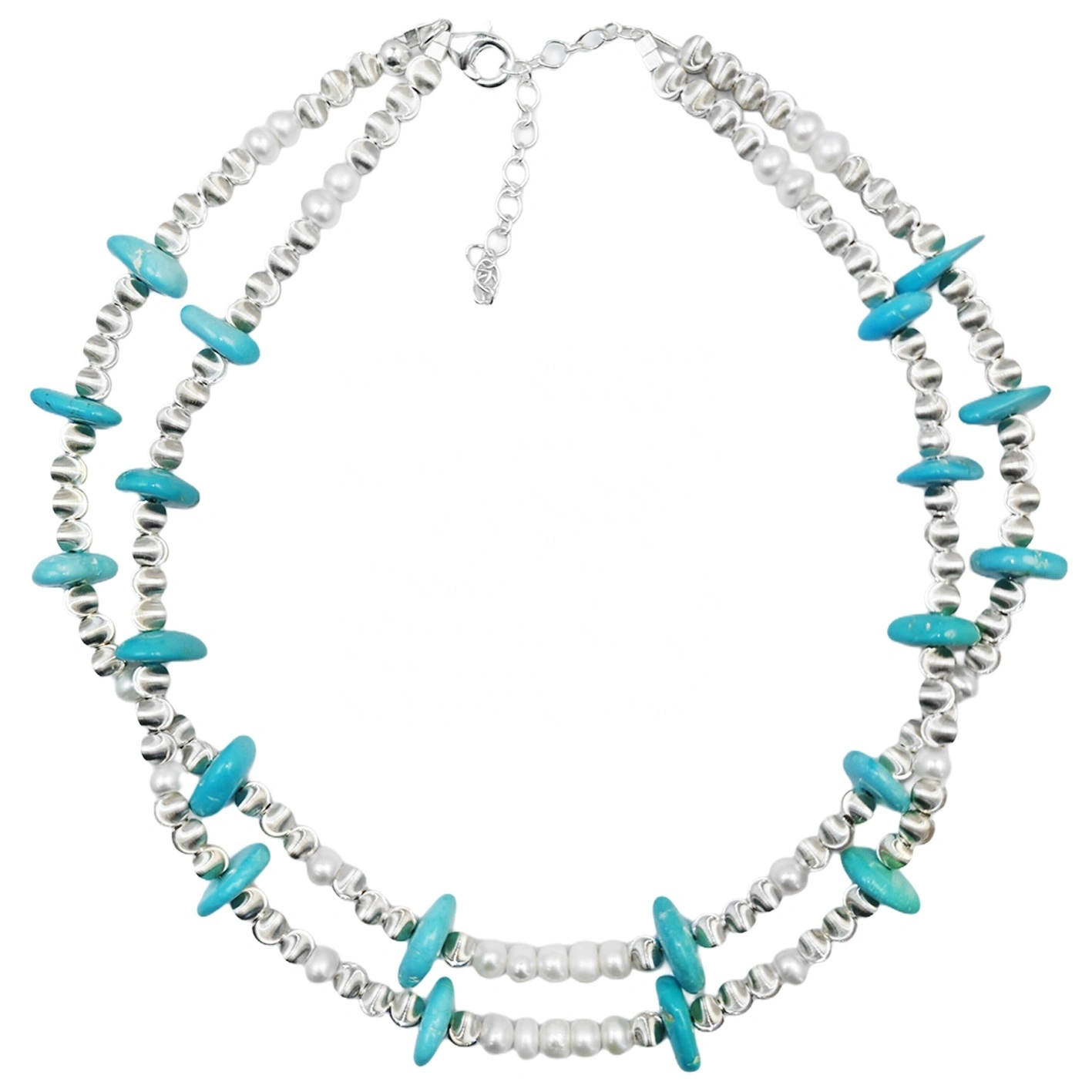 High Quality Turquoise Pearl Necklace S925 Silver Fashion Suitable For Popular Custom Necklaces Designer Carefully Designed 1