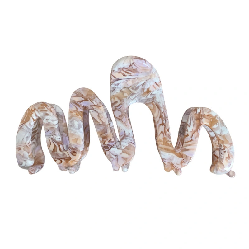 Dowell Korean Fashion Design Wave Shape Acetate Colorful Elegant Hair Claw Clips 1