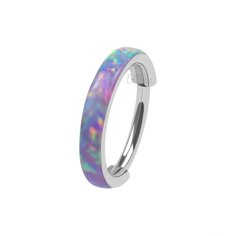 Eternal Metal Astm F136 Titanium Opal Side Paved 16g 18g Septum Clicker Nose Ring Body Piercing Jewelry 1