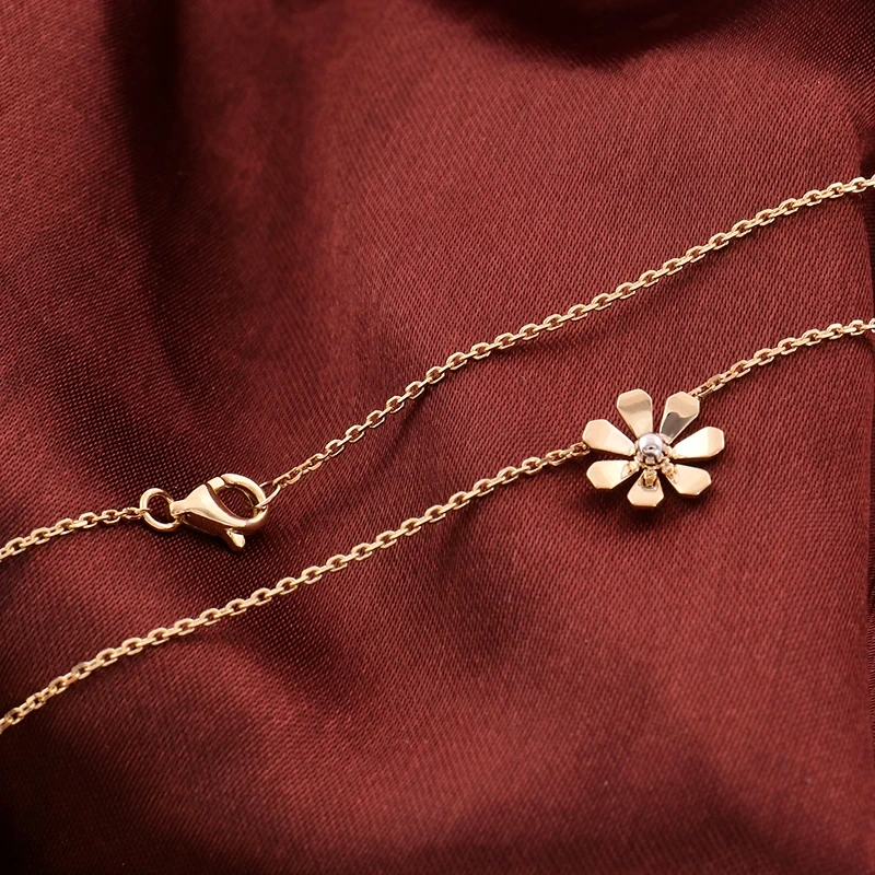 Provence Hawaiian Jewelry en gros 18 km jaune collier argent sterling fleurs fleurs aux femmes en or massif 1