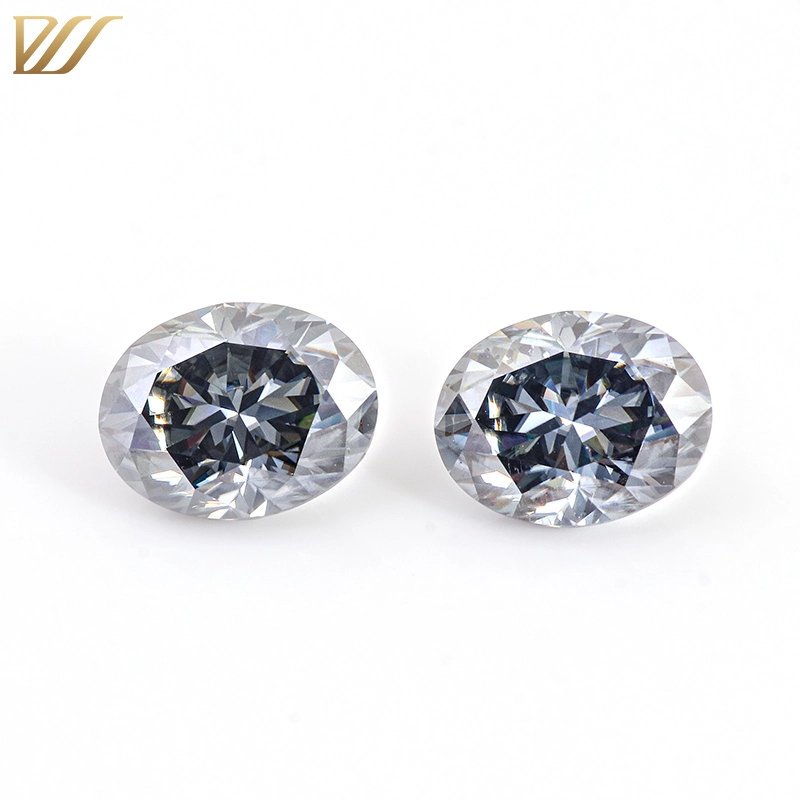 Unique High Quality Dark Grey Moissanite Oval Cut Loose Moissanite Stones 1