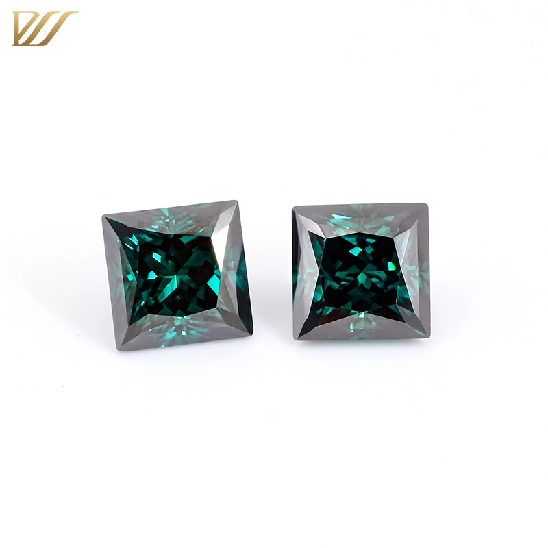 For Making Jewelry Dark Green Vvs Diamond Gems Synthetic Princess Cut Vvs Moissanite Color Loose Diamonds Jewelry Moissanite 1