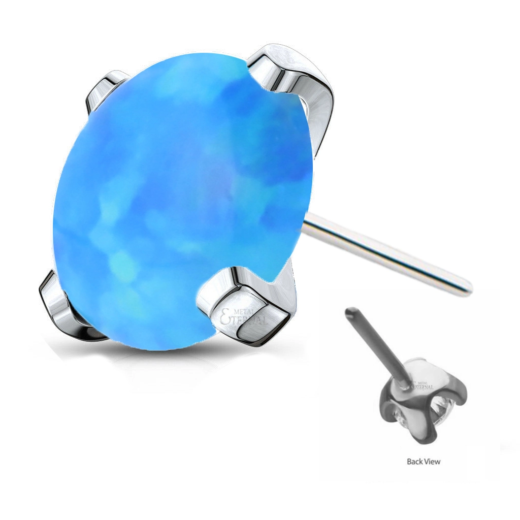 Eternal Metal Astm F136 Titanium Threadless 4 Prong Set Opal Ear Daith Piercing Ends 1