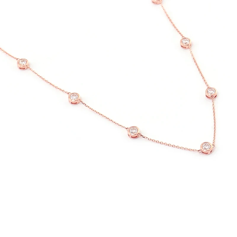 Provence Custom 14k Yellow Gold Moissanite Diamond Necklace Display Necklace Chain For Girlfriend's Women's Jewelry 1
