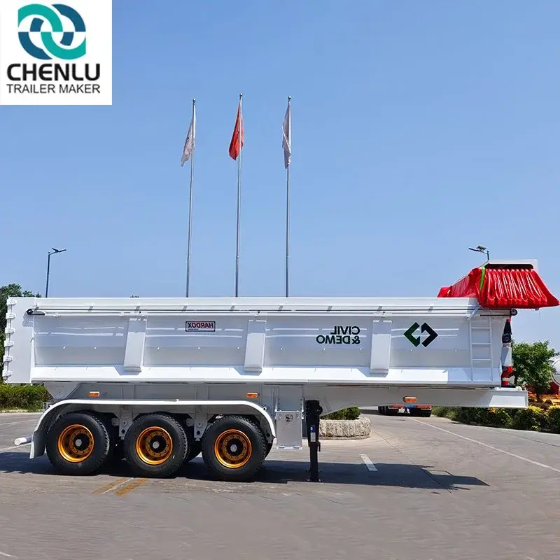 Semi End Dump Trailers for Sale 7000-8000mm LJT9401ZHXfrom China 6