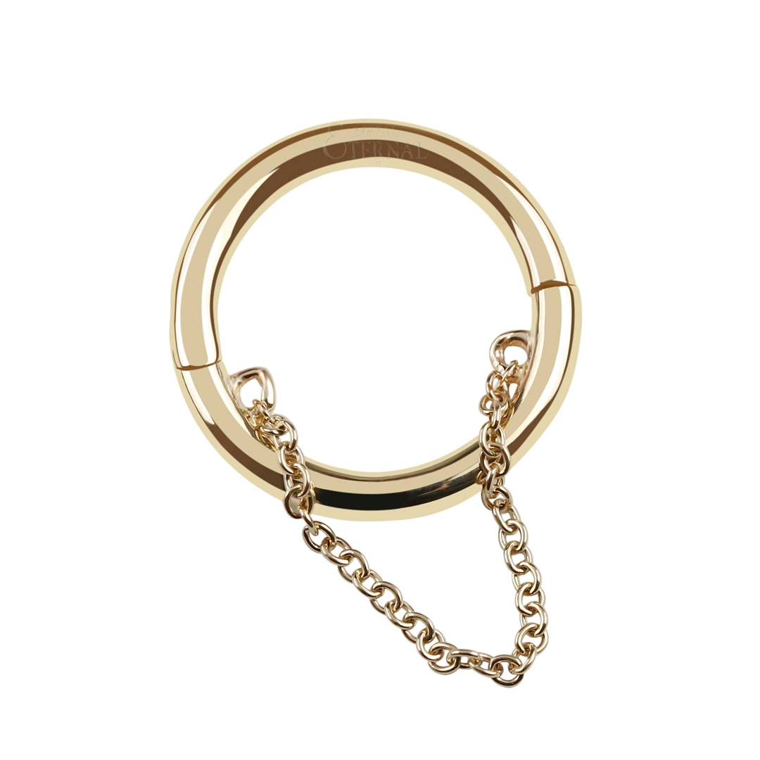 Eternal Metal 14kt Yellow Gold With Chain Hinged Segment Clicker Piercing Jewelry 1