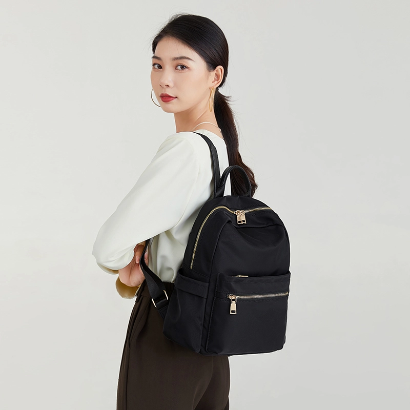 Fashion Casual Backpack Girl Korean Style With Bear Accessories And Leather Zipper. 1
