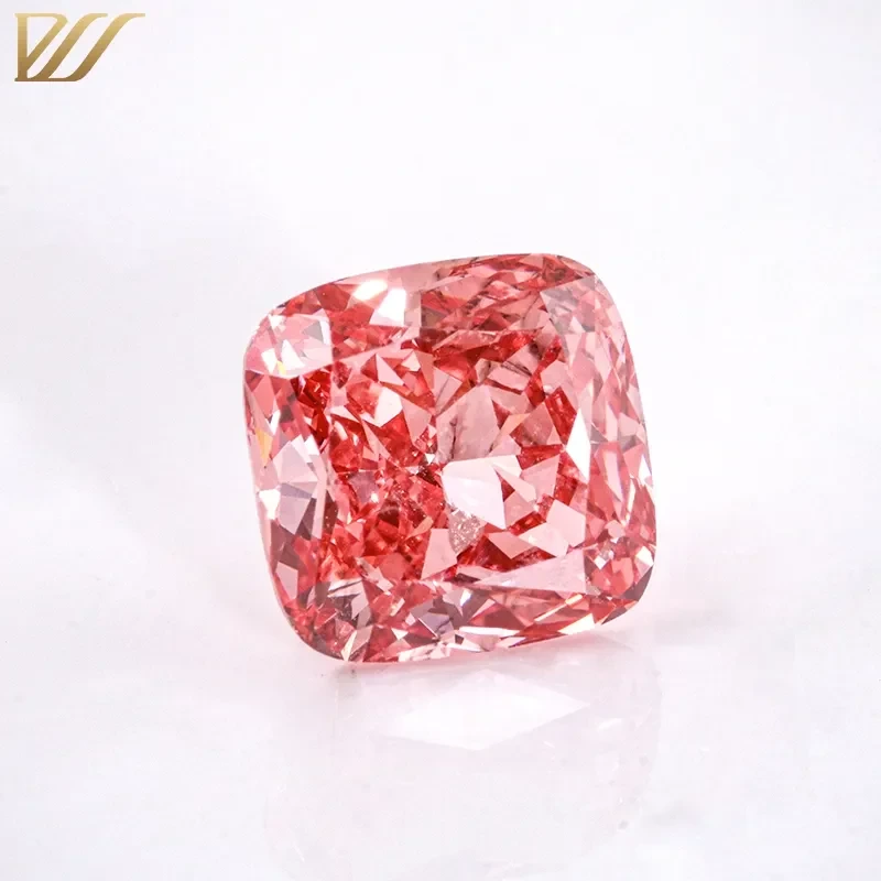Diamantes sueltos de corte cojín cultivados en laboratorio Gia de 1,26 quilates (precio de venta al por mayor), color rosa, certificados. 1