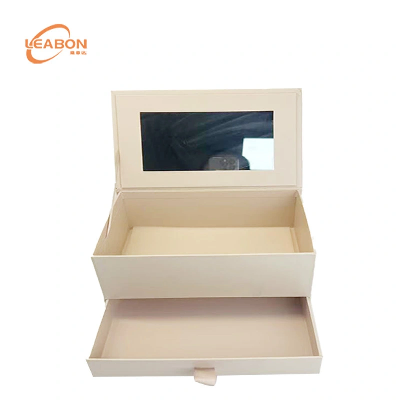 Custom Magnetic Closure Rigid Gift Box with Clear Window and Sponge Liner 1