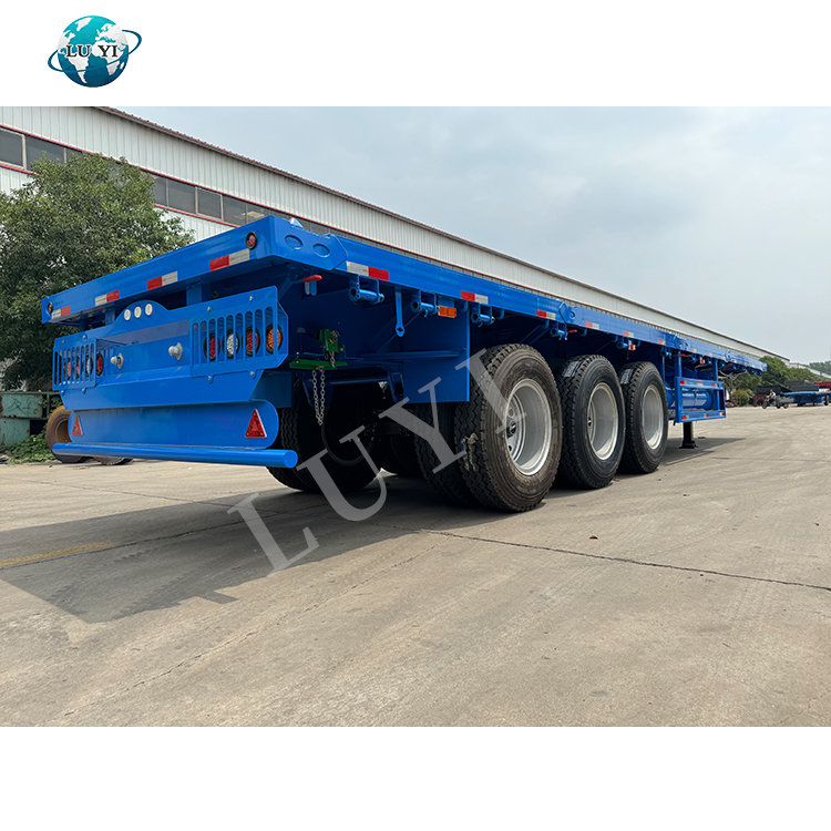 40ft 3 Axle Flat Bed Flatbed Semi Trailer | LUYI 3