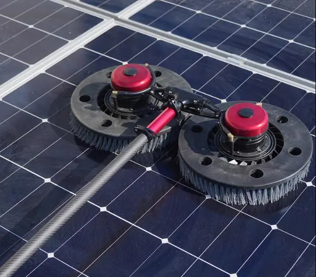 Water Saving Solar Panel Cleaning Machine With Double Head Brush 500speeds High Torque Motor 1
