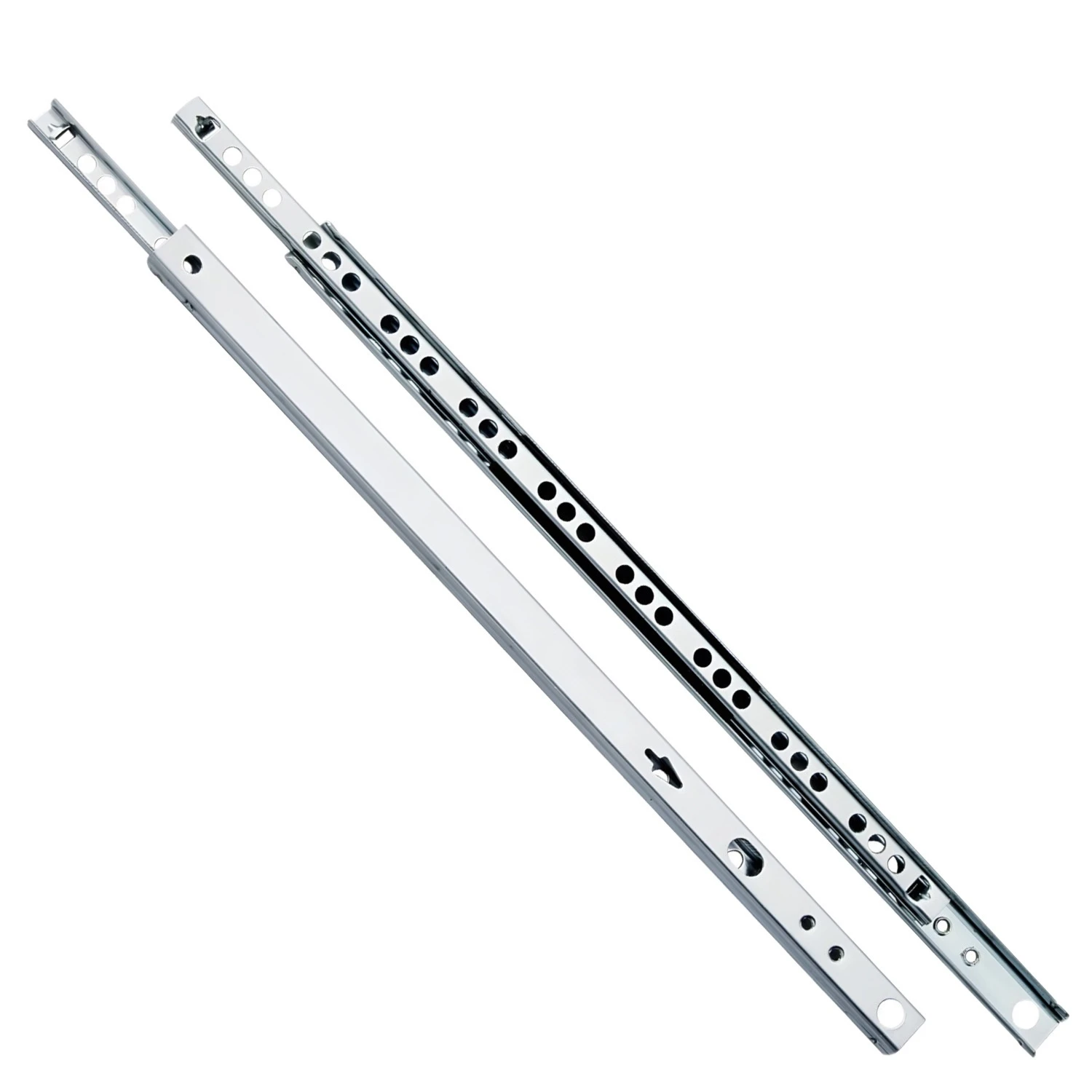 Accora 17mm Steel Ball Slide Rail for Cabinets - Zinc Finish 1