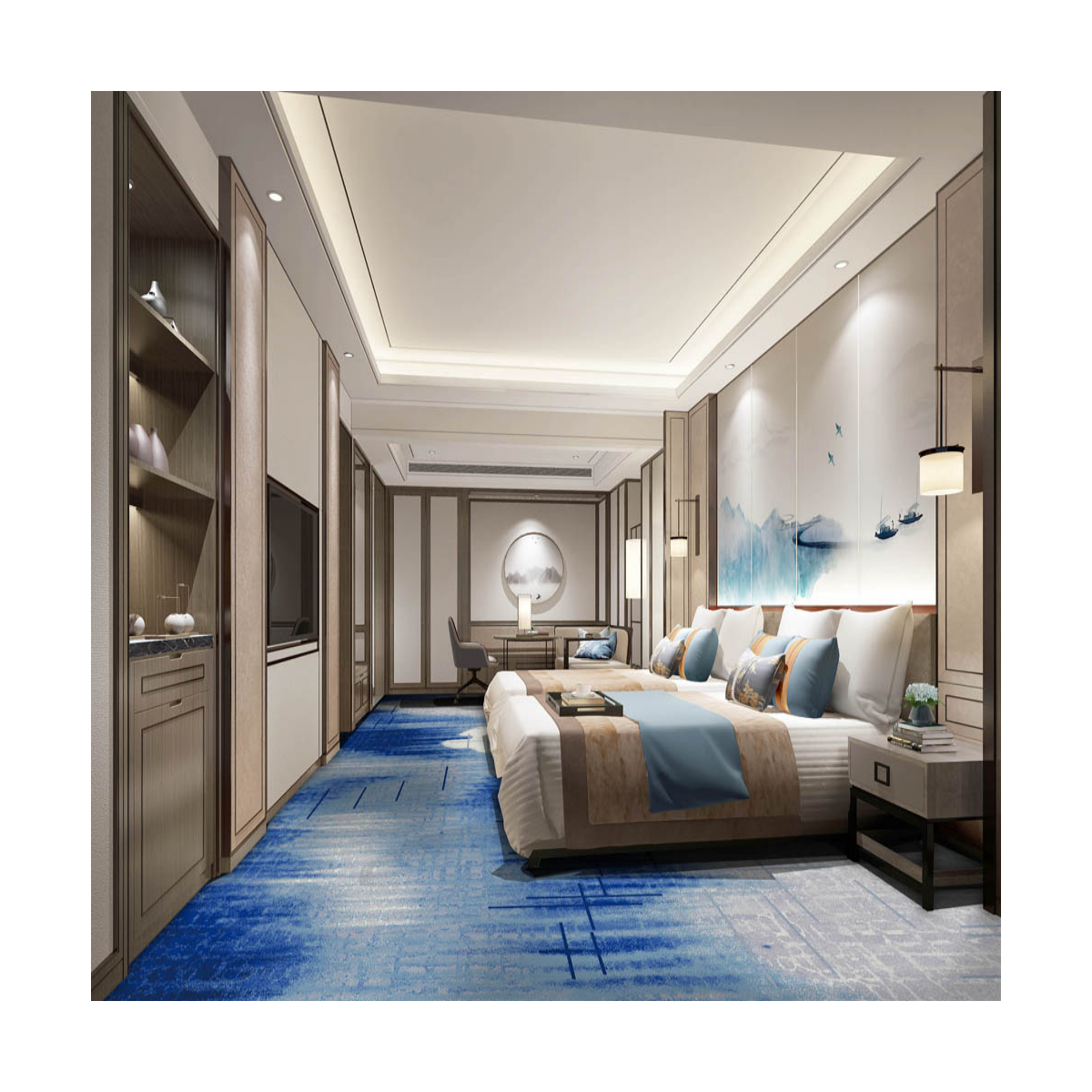 Tapis d'hôtel sur mesure en polyester antidérapant et lavable 2