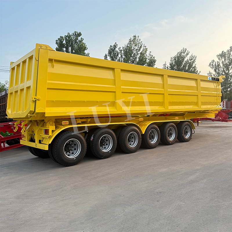 6 Axes Heavy Duty U-shaped Rear Tipper Dump Semi Trailer 5