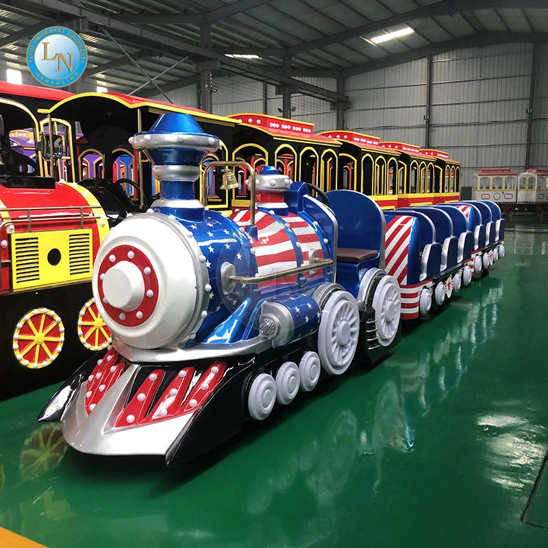 Children Amusement Park Ride On Battery Operated Train Set Shopping Mall Trackless Train Prices 1