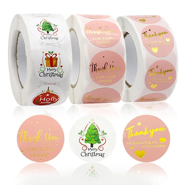 Factory Pink Round Thank You Die-Cut Stickers Small Business 1