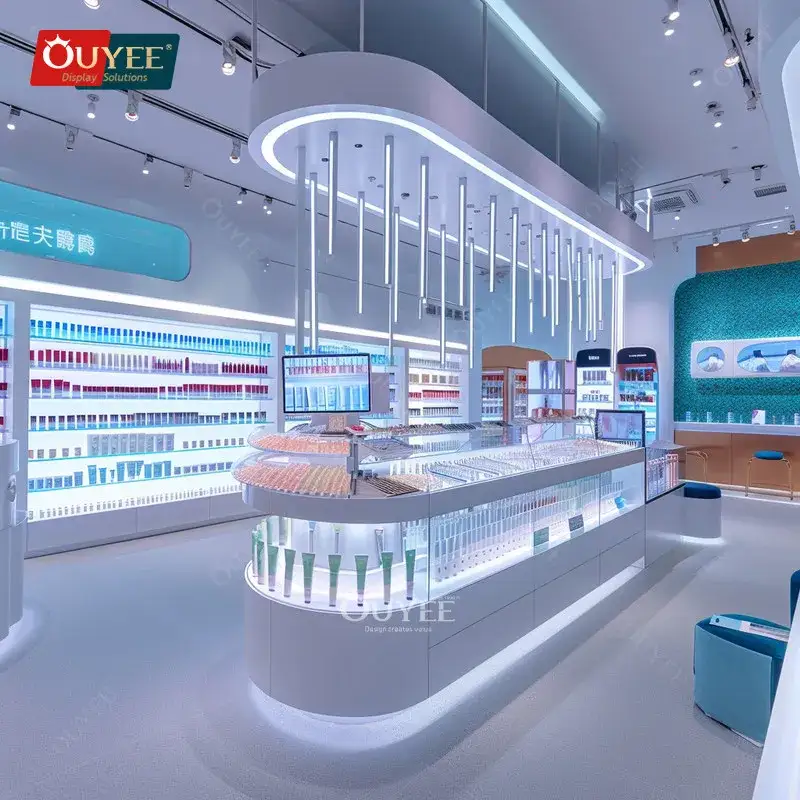 Expositor de balcão para cosméticos - Prateleiras para perfumes e perucas, rosa 1