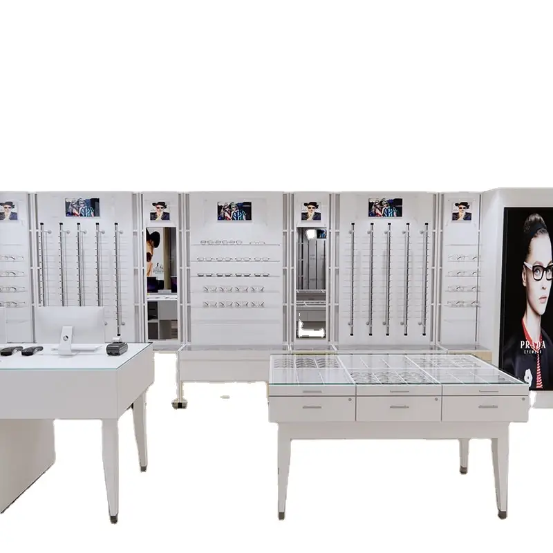 Varões de parede para exposição de óculos e lentes de contato em óticas. 1