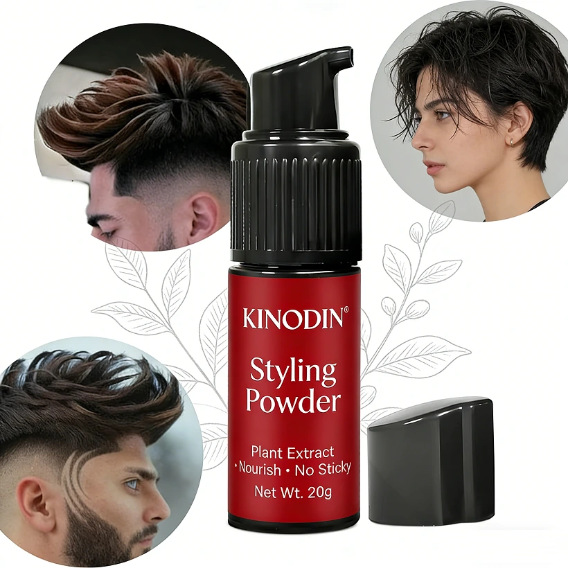 Kinodin Innovative Men's Hair Styling Texture Powder No Greasy & No Residue Fragrance-free Strong Or Medium Hold Volume 1