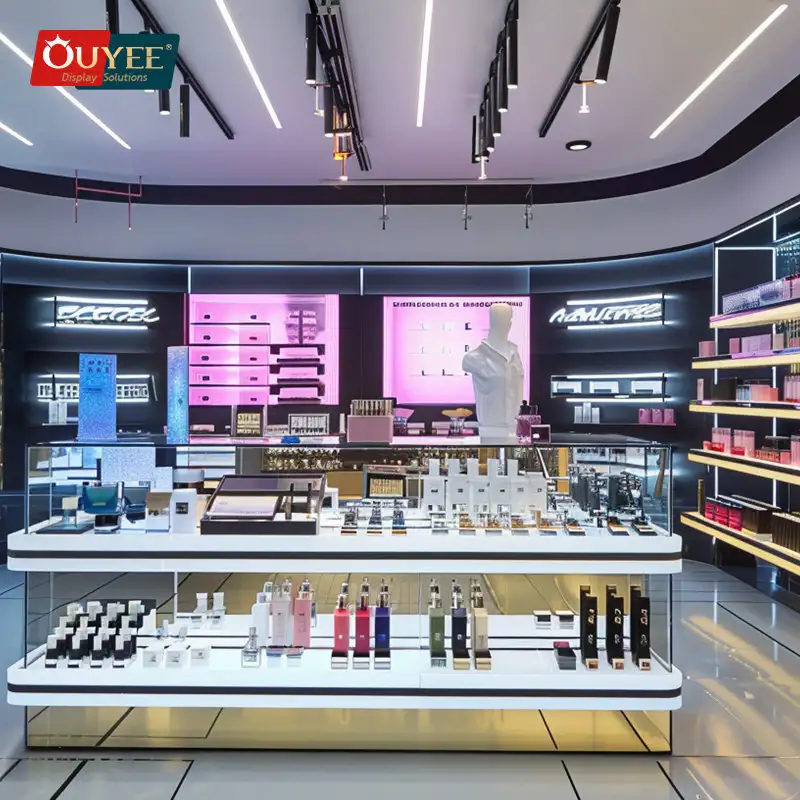 خزانة عرض العطور ورفوف البيع بالتجزئة لمحلات مستحضرات التجميل 1