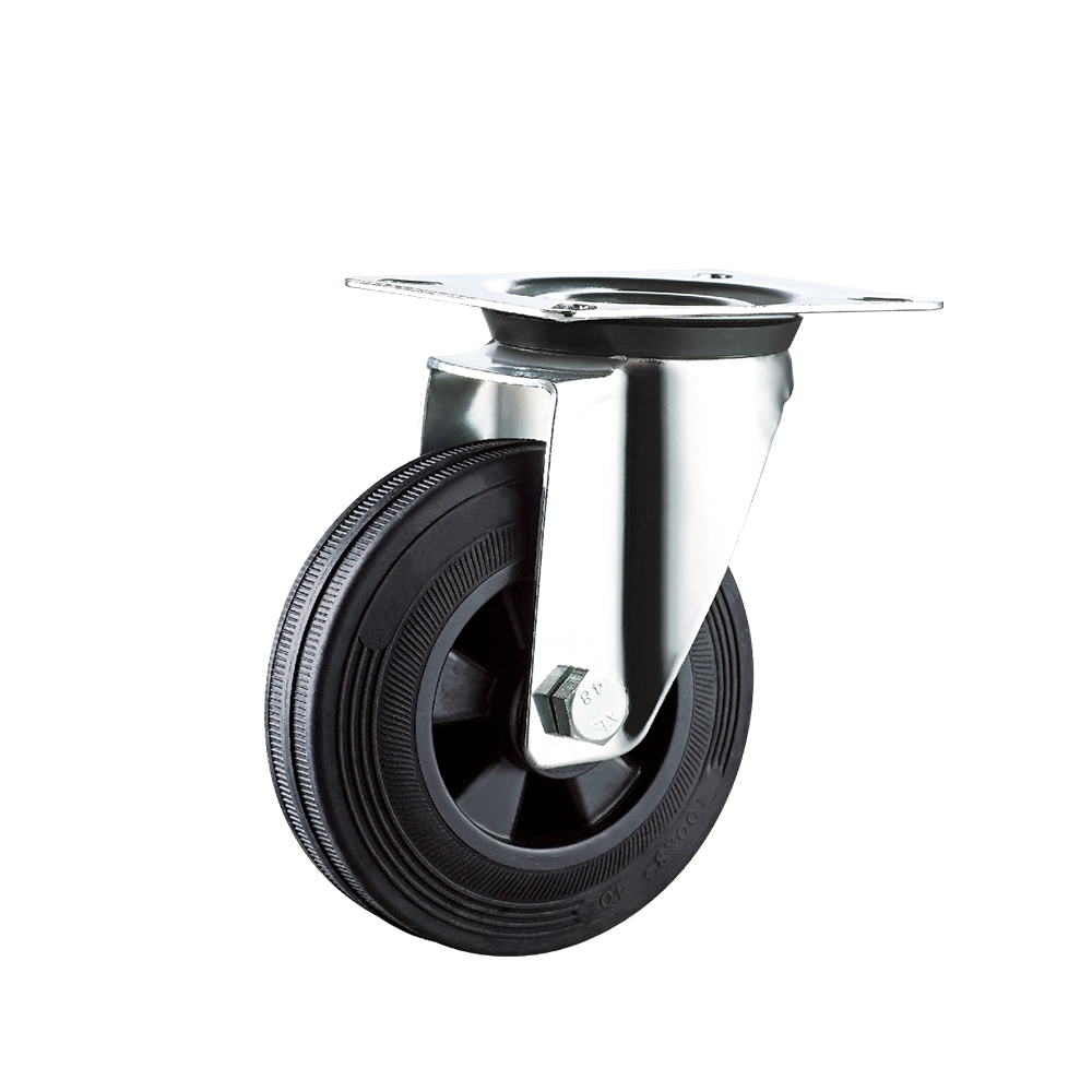Wear-resistant 3 4 5 6 8 Inch Black Tpr Medium Duty Trolley Swivel 360° Rotate Wheels And Caster 1