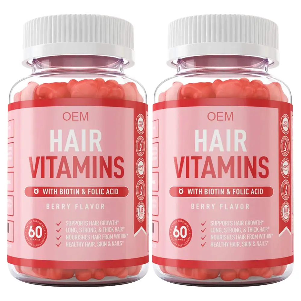 Private-Label Wholesale Biotin Collagen Hair Gummies Vit C&A 1