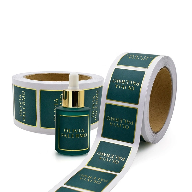 Glossy Self Adhesive Round Roll Hank You Stickers Packaging Kraft Paper Labels 1