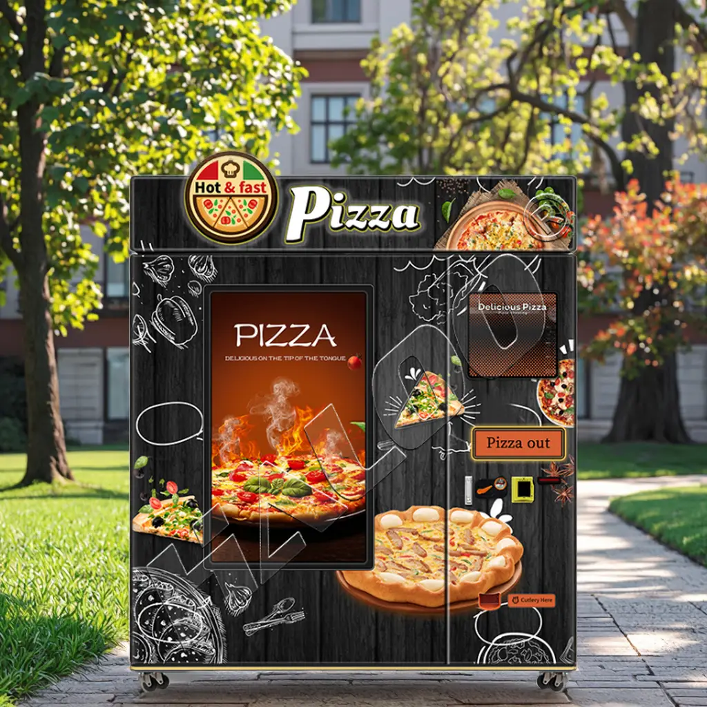 مورد آلة بيع الهالو Maquina Para Hacer موزع البيتزا الموزع الآلي آلة بيع البيتزا في الهواء الطلق 1