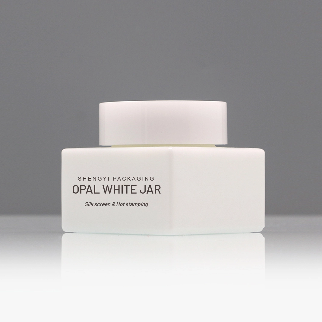 Opal White Glass Cosmetic Bottles & Jars - 50g 50ml 100ml 120ml 1