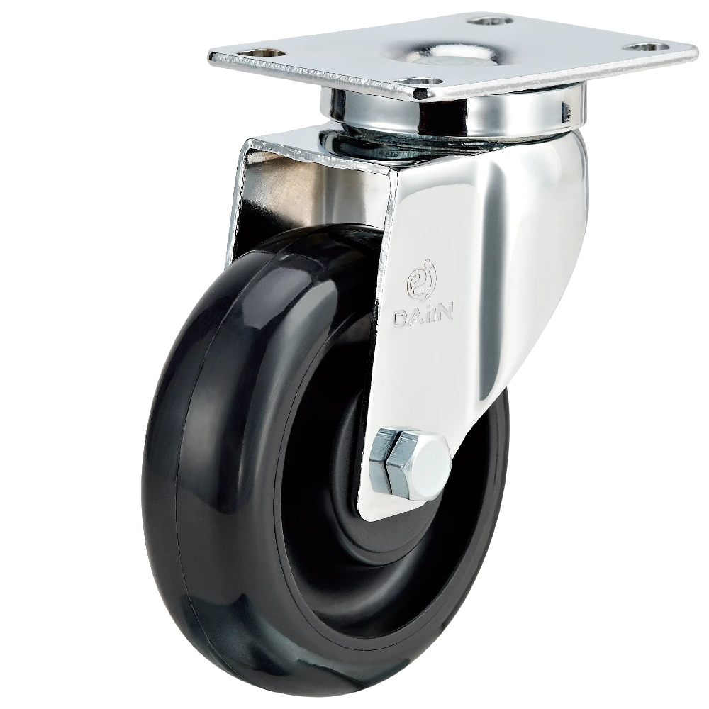 Medium Duty 4 Inch 100mm Swivel Universal Castor Antic Static 10^5 To 10^8 Esd Polyurethane Pu Black Caster Wheel 1