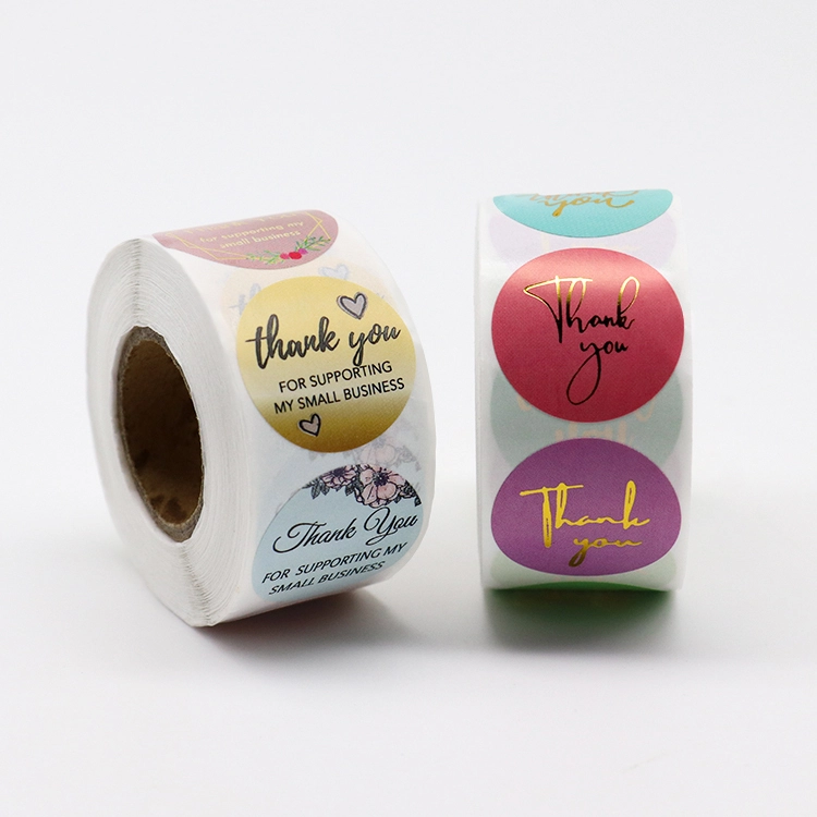 Thank You Stickers Roll 2in Waterproof 500 Labels Small Biz 1