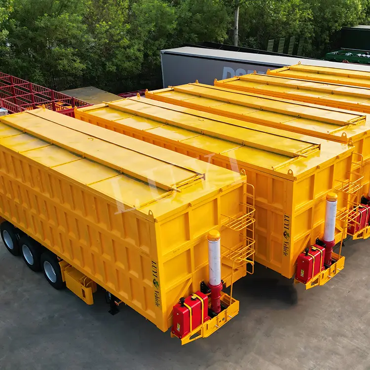 3 Axle Heavy-duty Cargo U-shape Rear Dump Semi Trailer 1