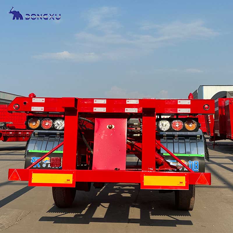 3axle 20- 40 Ft 50ton Extendable Sliding Skeletal Chassis Skeleton Semi Trailer Port Truck Container Transport Trail 4