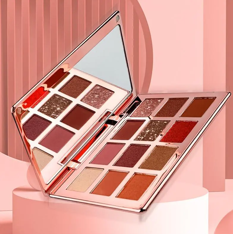 Mlm Custom Makeup Oem 12colors Electroplated Rose Gold Nude Eye Shadow Easy To Apply High Pigmented Eyeshadow Palette 1