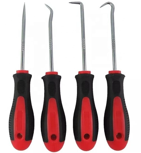 Juego profesional de 4 mini ganchos de ganzúa personalizables para la extracción de sellos de aceite con 1 año de garantía. Juego de herramientas de reparación. 1