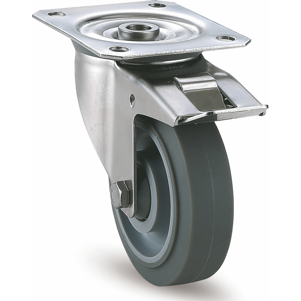 European Style 4568 Stainless Steel Transport Caster Wheels Caster 1