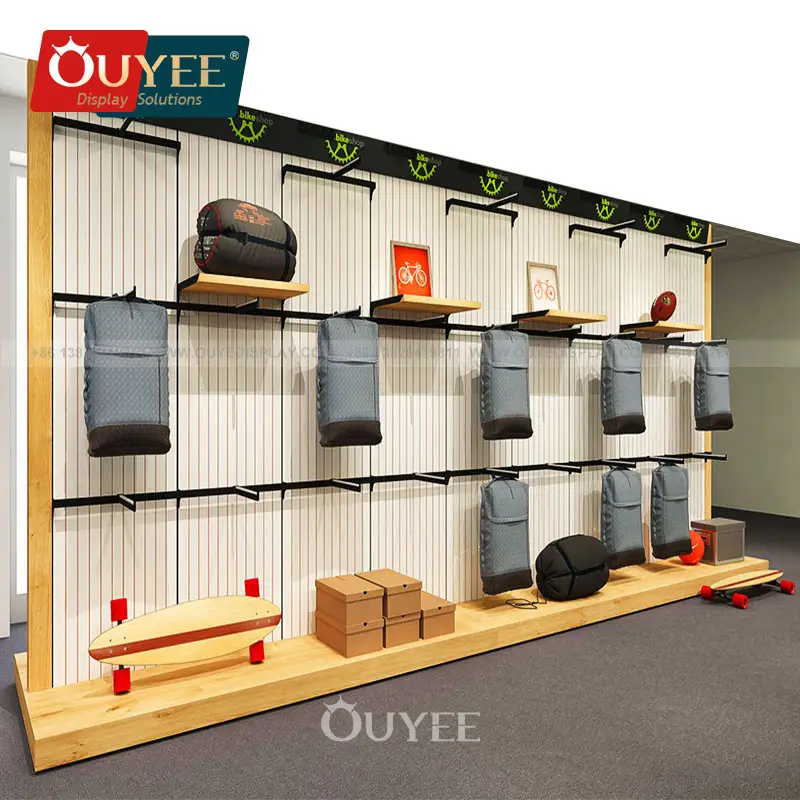 Boutique-Wandvitrine aus Holz für Bekleidungsgeschäfte 1