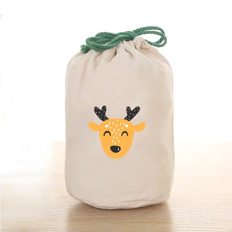 Custom Pattern Text Wholesale Eco-Friendly Custom Canvas Drawstring Tote Bags 1