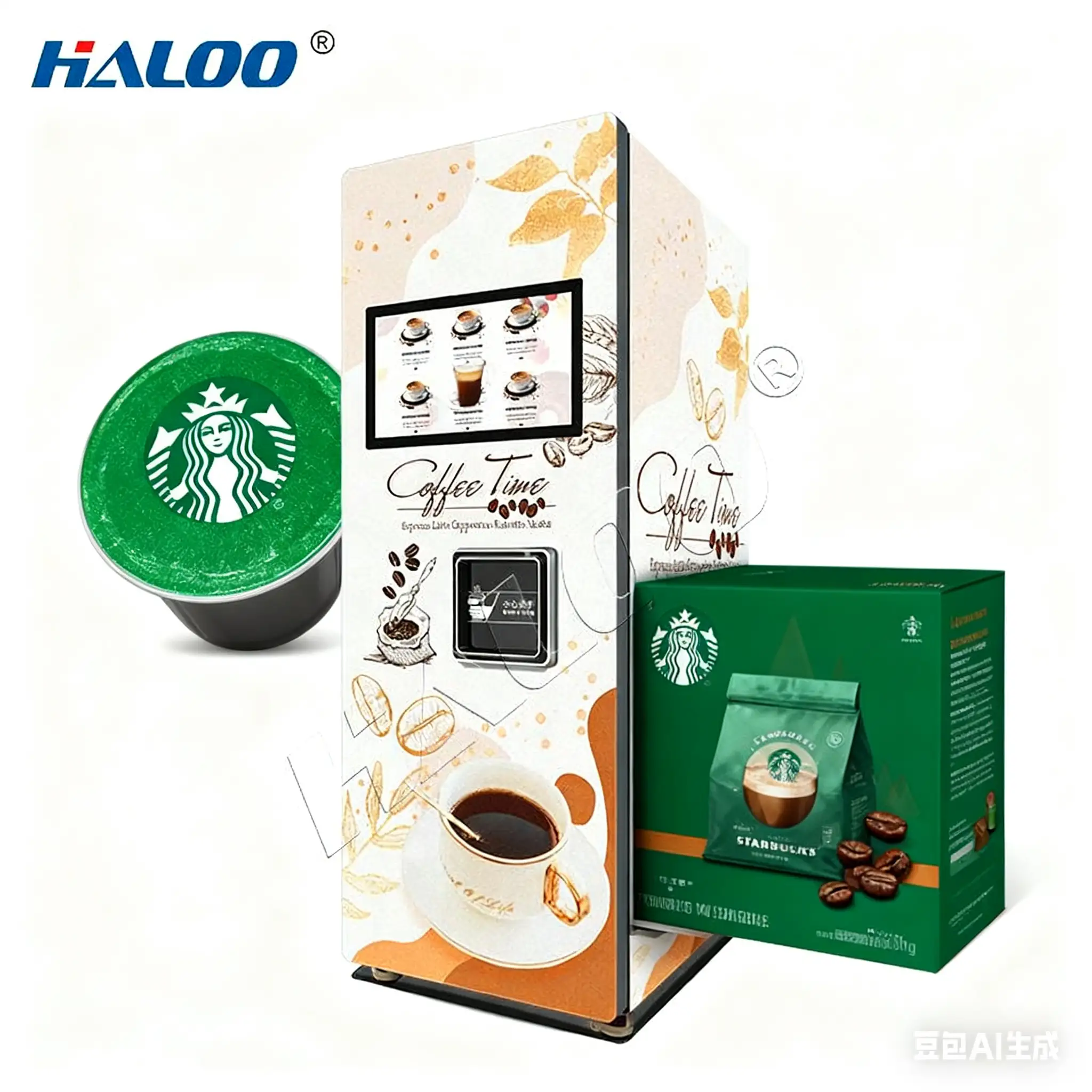 Fully Automatic Commercial Unmanned Self-service Capsule Coffee Machine Hot Drink 1