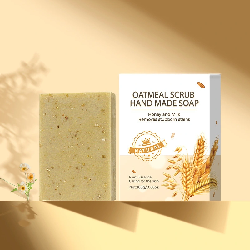 Handmade Natural Oatmeal Milk Soap Bar For Face And Bath Oil Control Moisturizing & Removes Stubborn Stains 1