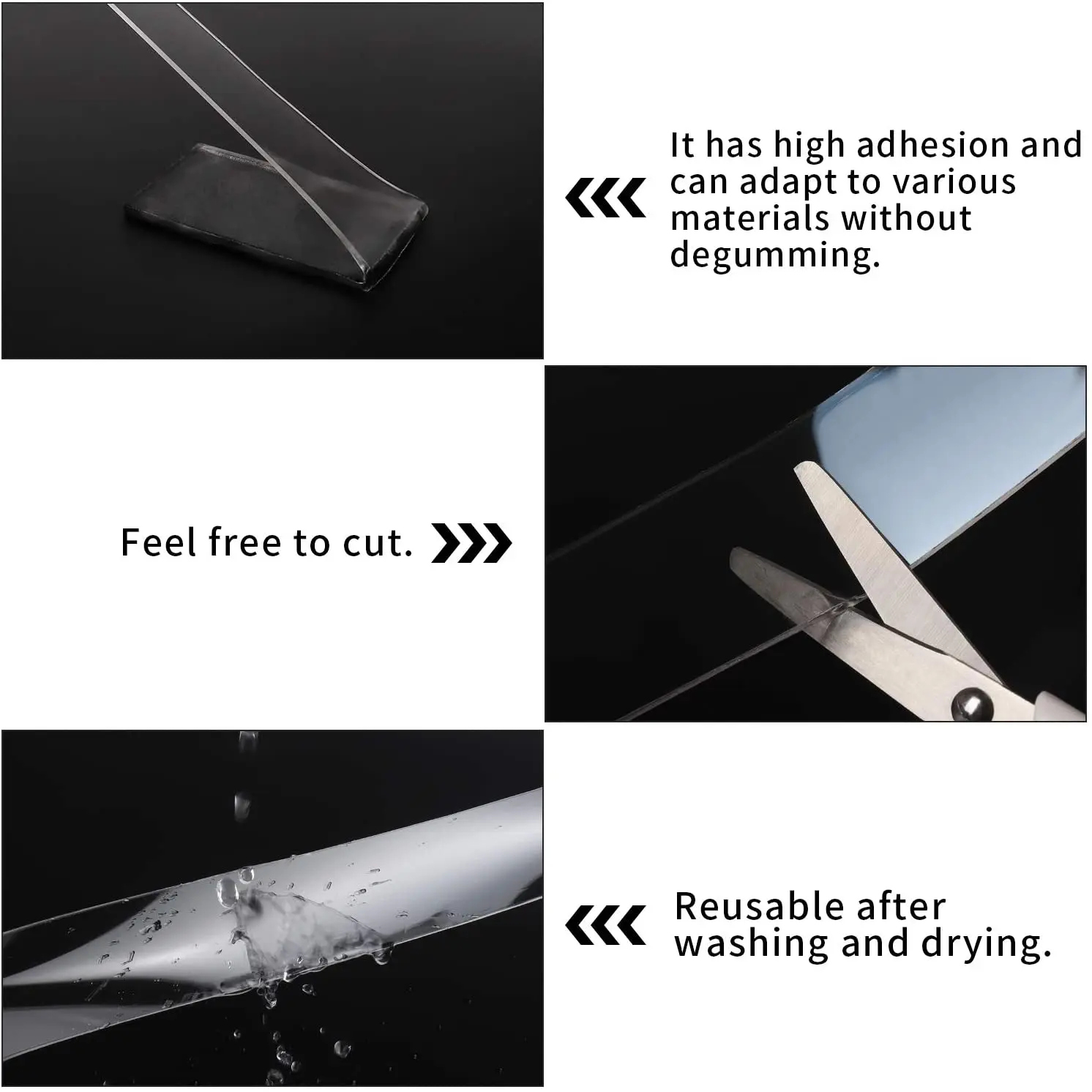 Reusable Traceless Transparent Gel Tape - Strong Adhesive Nanotape 3