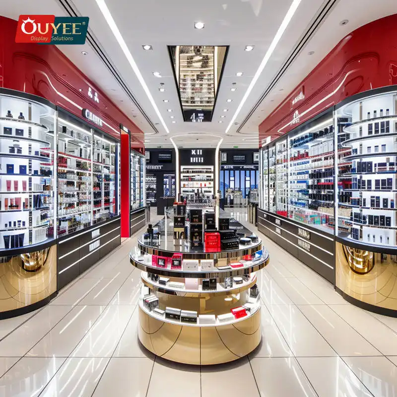 مستلزمات متاجر التجزئة، ديكورات محلات مستحضرات التجميل، أرفف العطور، حامل عرض العطور، واجهة عرض العطور 1