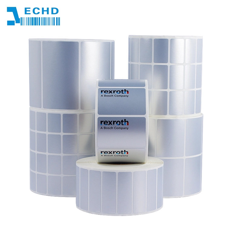 Custom Biodegradable Silver BOPP Roll Labels for Beverage Bottles 1