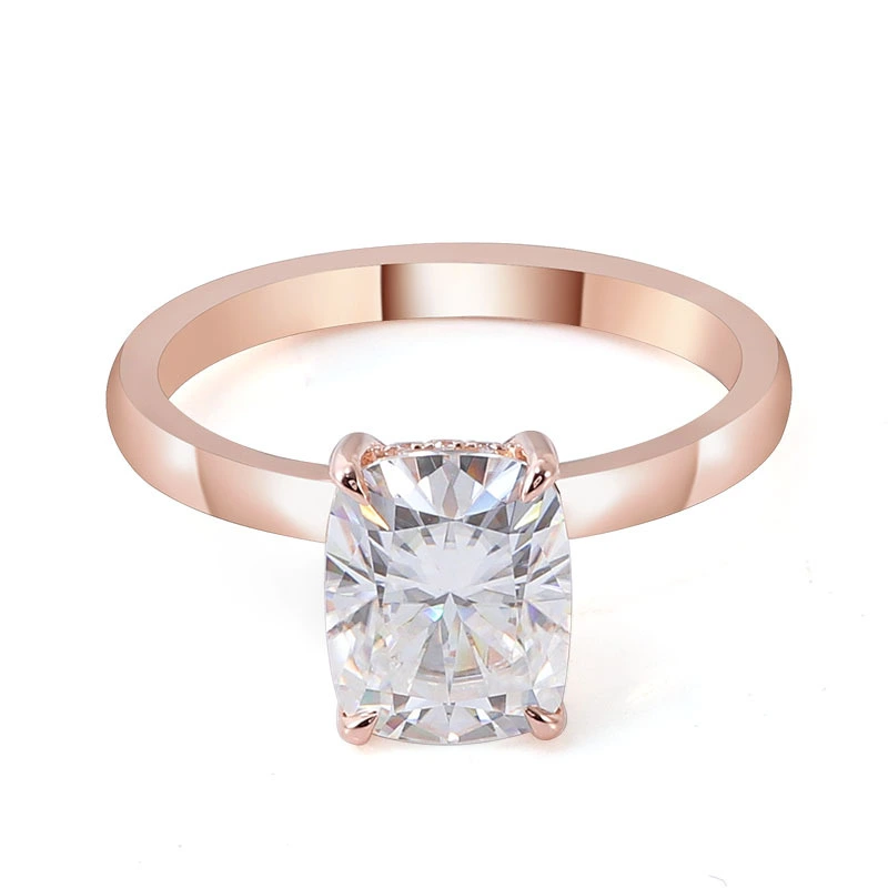 Factory Custom 14K Gold et 3 carats Radiant Cut Solitaire Anneau pour les anneaux de diamant Moisanite Radiant pour les femmes 1