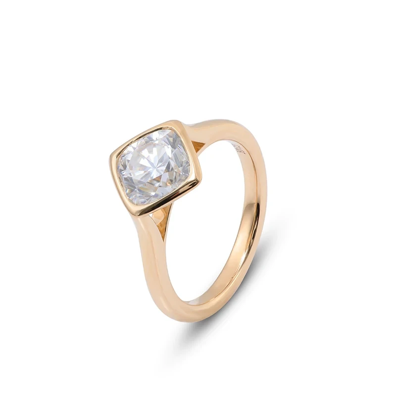 وسادة مجوهرات بروفانس قطع 1CT Moissanite الكلاسيكية الحلقة 10/14/18K الذهب 1