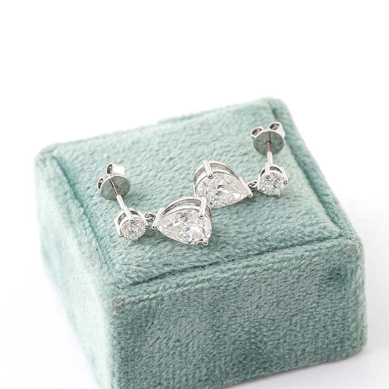 Custom Classic Women's Drop Earrings Platinum Moissanite Diamond Engagement Wedding Gift Jewelry With Gra Certificate 1