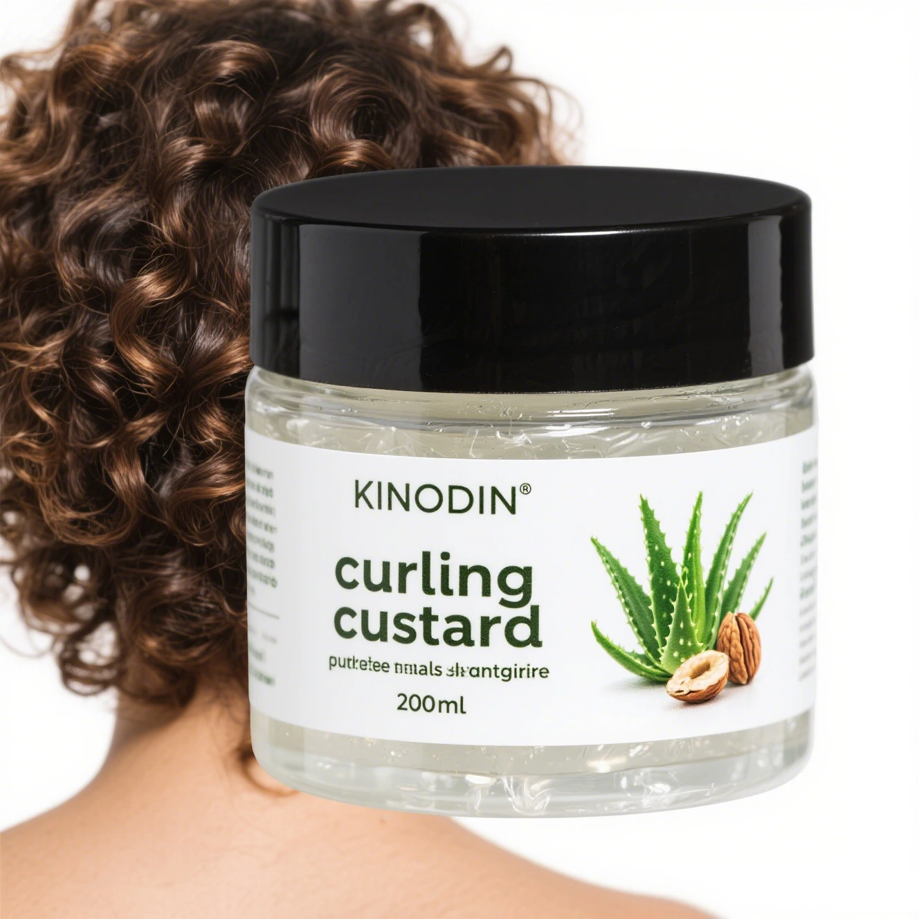 Gel Rambut Pelembap Herbal Private Label Strong Hold Custard Penentu Keriting untuk Menghaluskan Rambut Keriting 1